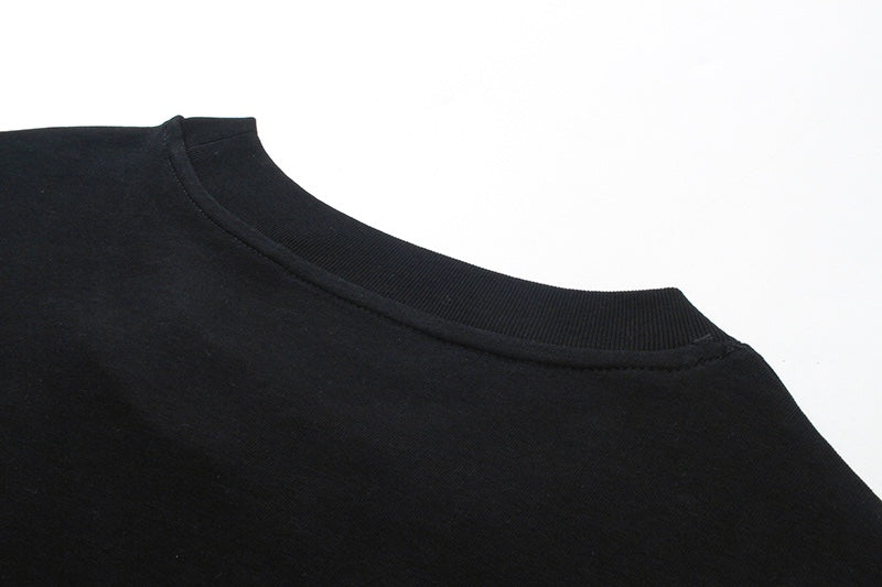 Gucci black crewneck T-shirt collar with ribbed neckline