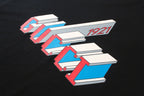Gucci graphic T-shirt front detail with colorful stacked text and “1921”