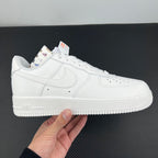 White Nike Air Force 1 low-top sneaker, lace-up with Swoosh on side