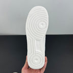 White Nike Air Force 1 outsole tread, patterned rubber sole with heel grips