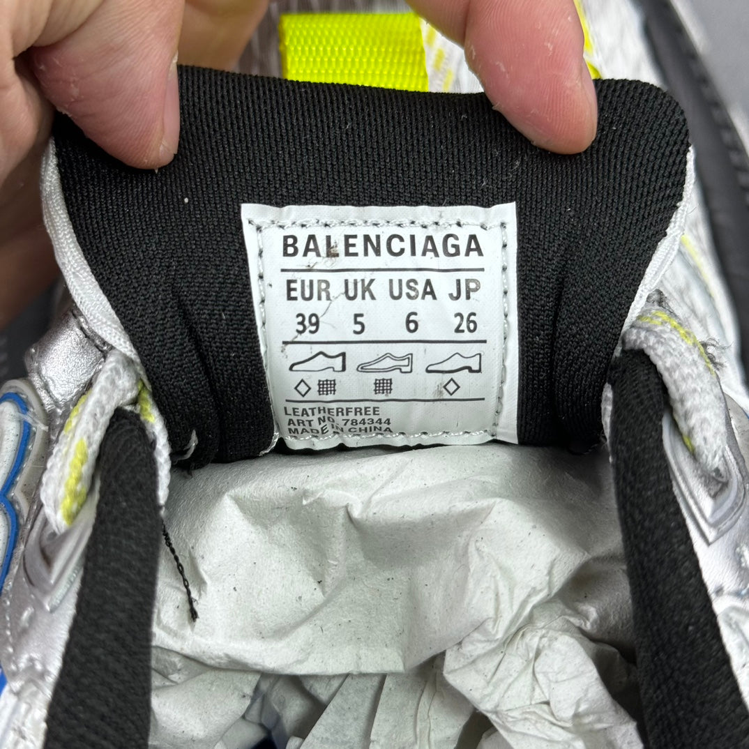 Balenciaga size label on sneaker interior, showing EUR UK USA JP 39 5 6 26