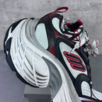 Balenciaga unisex chunky sneakers side profile with red trim and textured white midsole