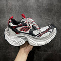 Balenciaga chunky sneakers: black/white with red accents and lace-up