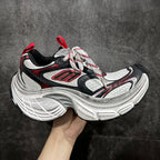 Balenciaga chunky sneakers: black/white with red accents and lace-up
