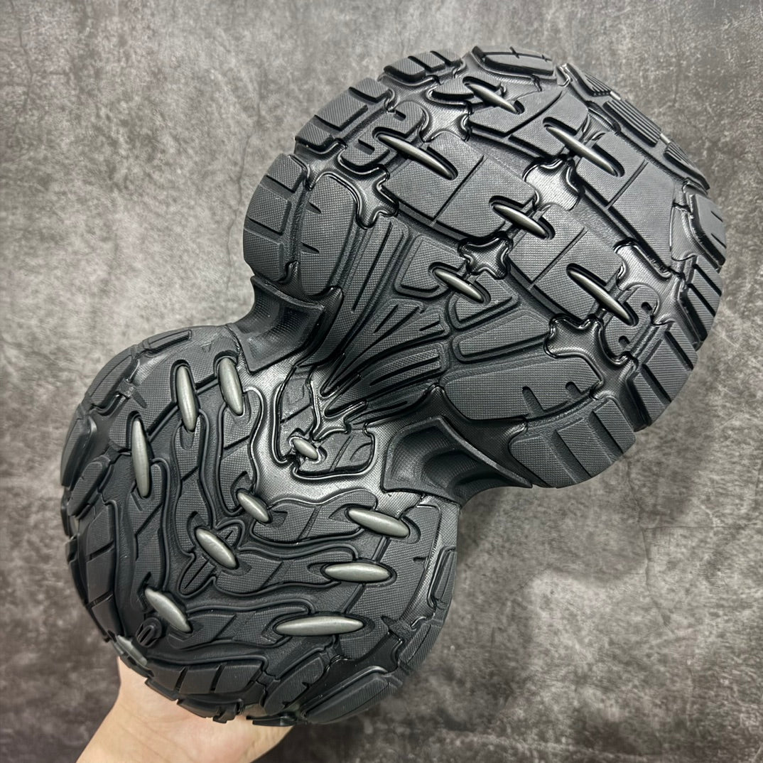 Balenciaga sneakers outsole, chunky black tread with raised patterns and molded details