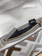 Fendi bag interior pocket with gold zipper and FENDI label