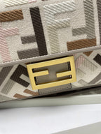 Fendi bag front clasp with gold hardware on F-end monogram