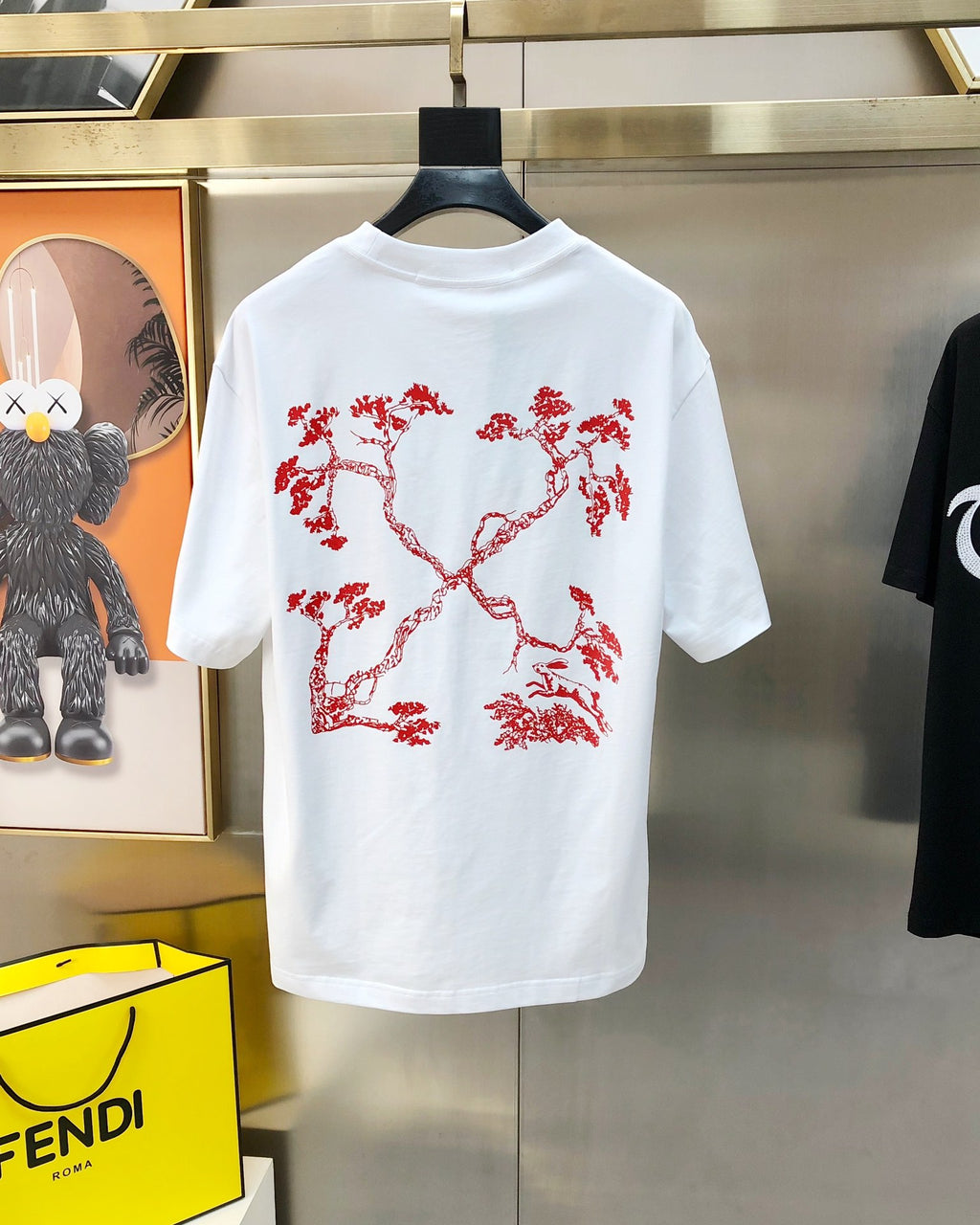 Off-White™ off-white T-shirt with large red graphic on back