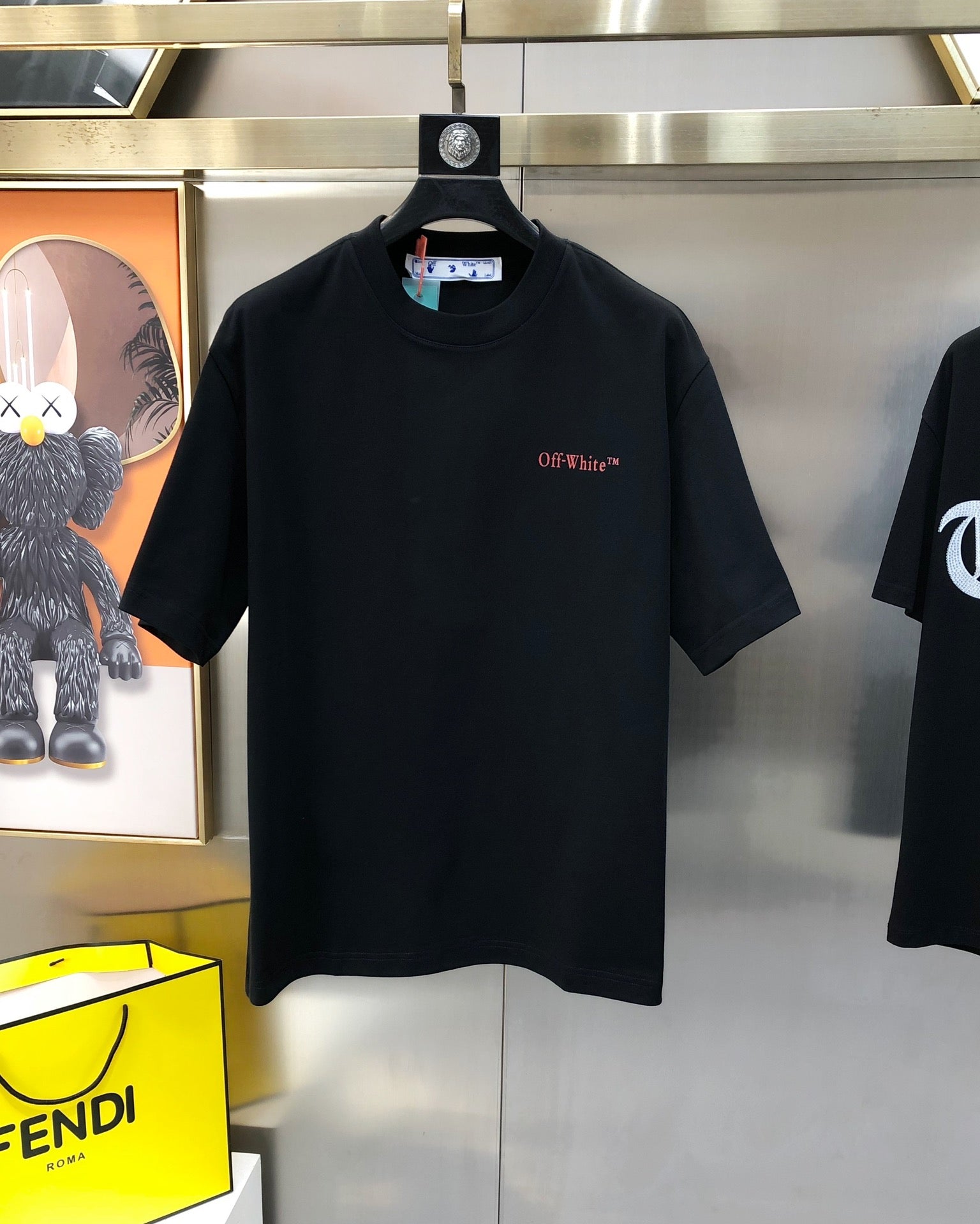 Off-White™ black T-shirt with small chest logo on front