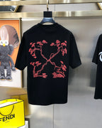Off-White™ black T-shirt with large red graphic on back