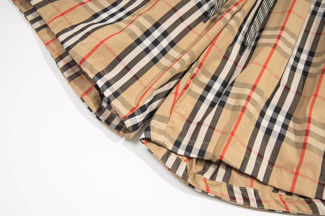 Burberry plaid shorts hem with gathered cuff and check pattern