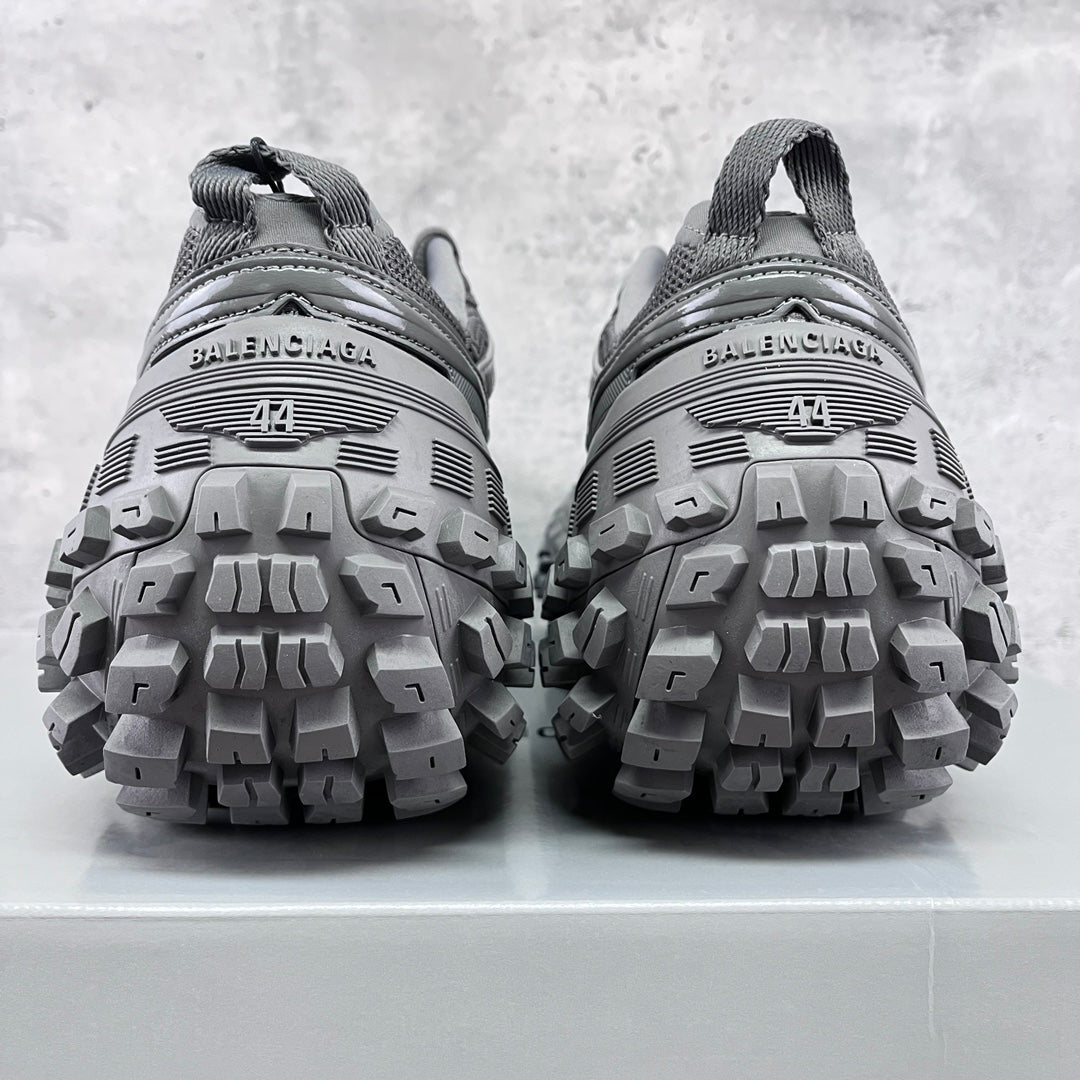 Balenciaga sneakers heel view with 'Balenciaga' branding and rugged lug soles