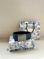 Dior belt with textured dark strap and rectangular buckle, 4.0cm wide