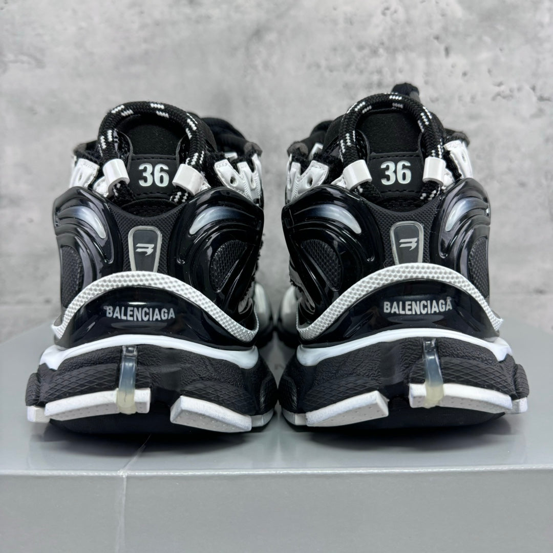 Balenciaga unisex sneakers rear view with BALENCIAGA branding and size tag details