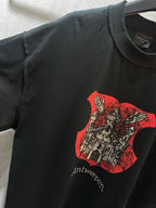 Balenciaga short-sleeve T-shirt, red Antwerpen graphic detail on black fabric