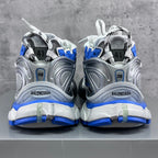 Balenciaga unisex sneakers rear view with BALENCIAGA logo and blue midsole