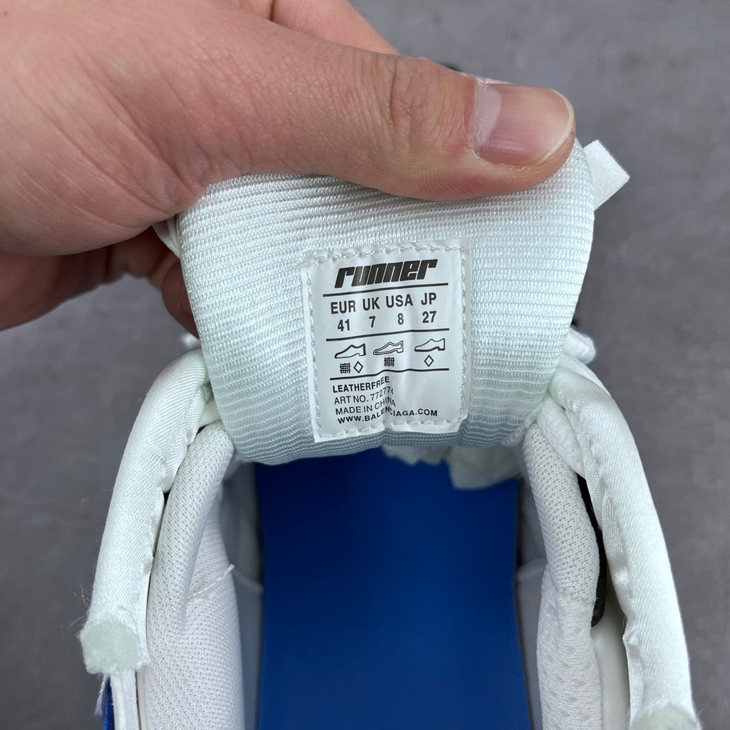 Balenciaga unisex sneaker size label inside shoe, shows UK and USA sizes 41