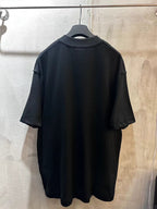 Dark navy Balenciaga short-sleeve T-shirt back view with crew neck