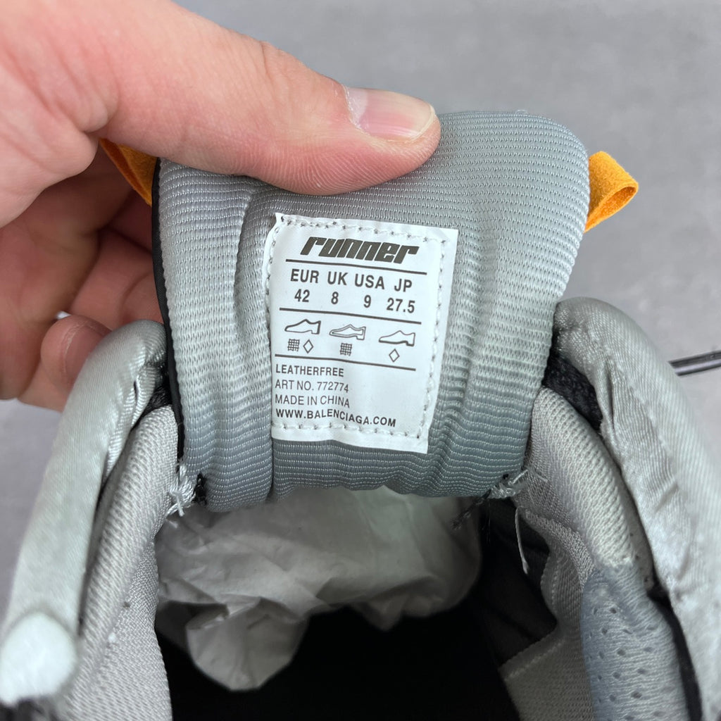 Balenciaga unisex size label inside sneaker lining, size 42 EU