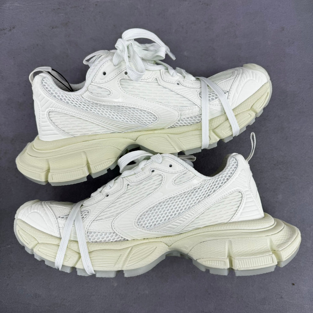Balenciaga unisex sneakers, white leather with mesh panels, thick off-white sole