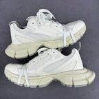 Balenciaga unisex sneakers, white leather with mesh panels, thick off-white sole