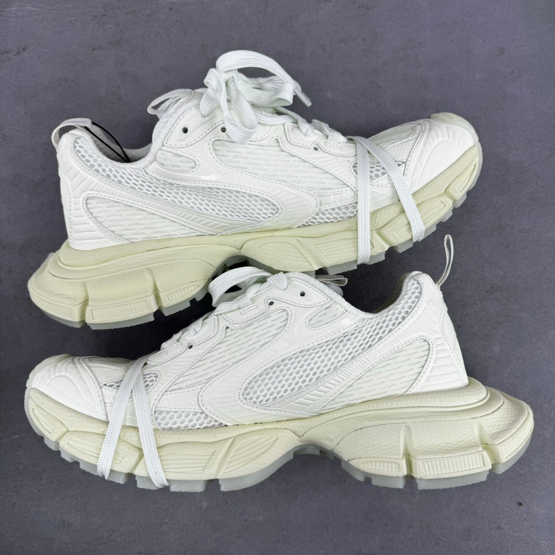 Balenciaga unisex sneakers, white leather with mesh panels, thick off-white sole