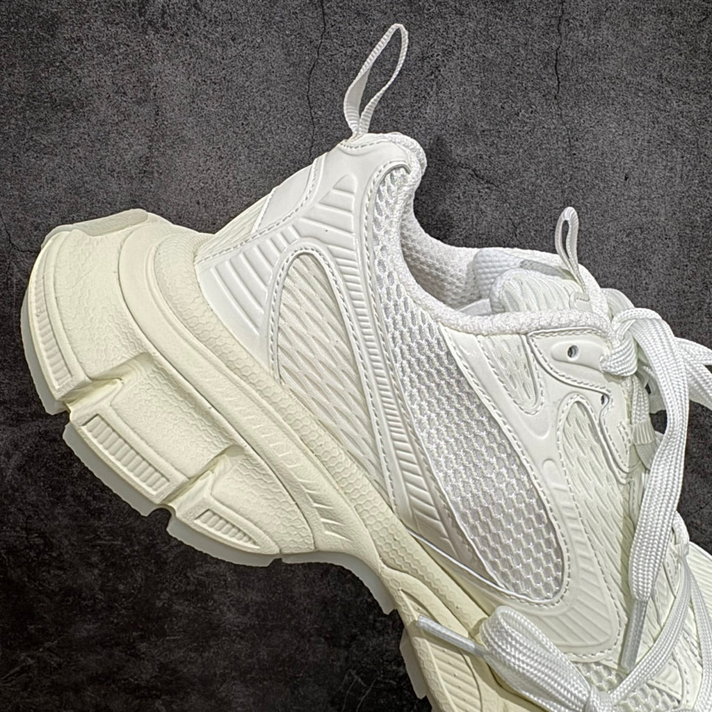 Balenciaga unisex sneakers off-white with textured side panels and lace-up front