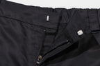 Prada black cargo shorts front zipper and elastic waistband detail