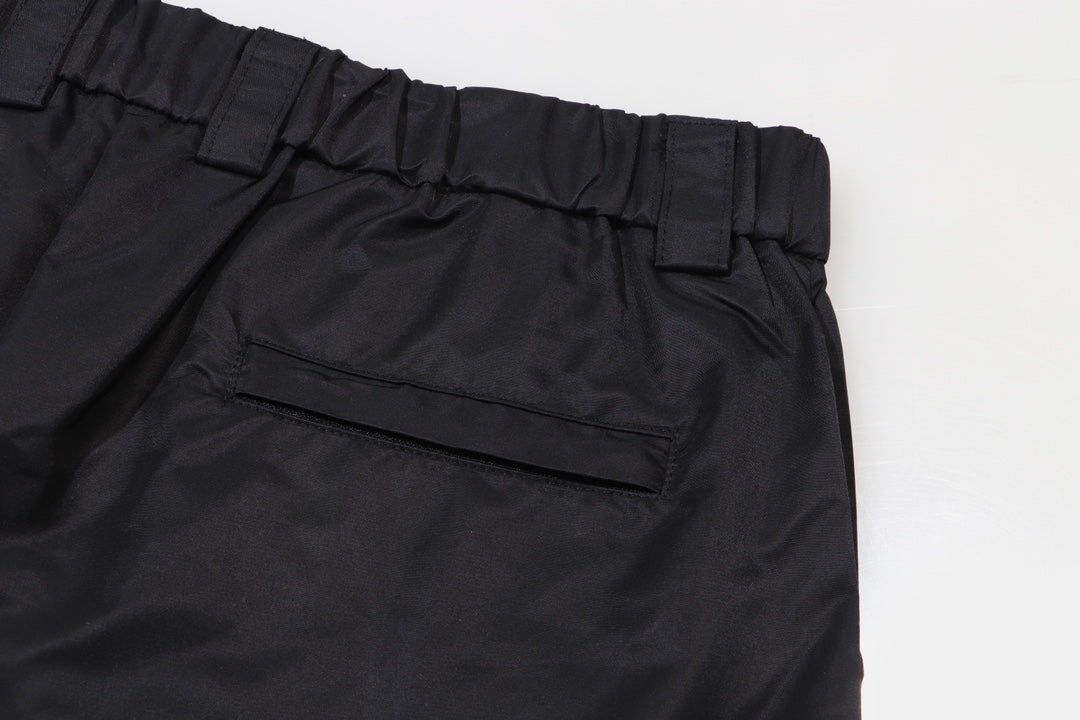 Prada black cargo shorts back pocket with waistband and belt loop