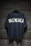 Balenciaga T-shirt in dark navy with large white BALENCIAGA graphic on the front