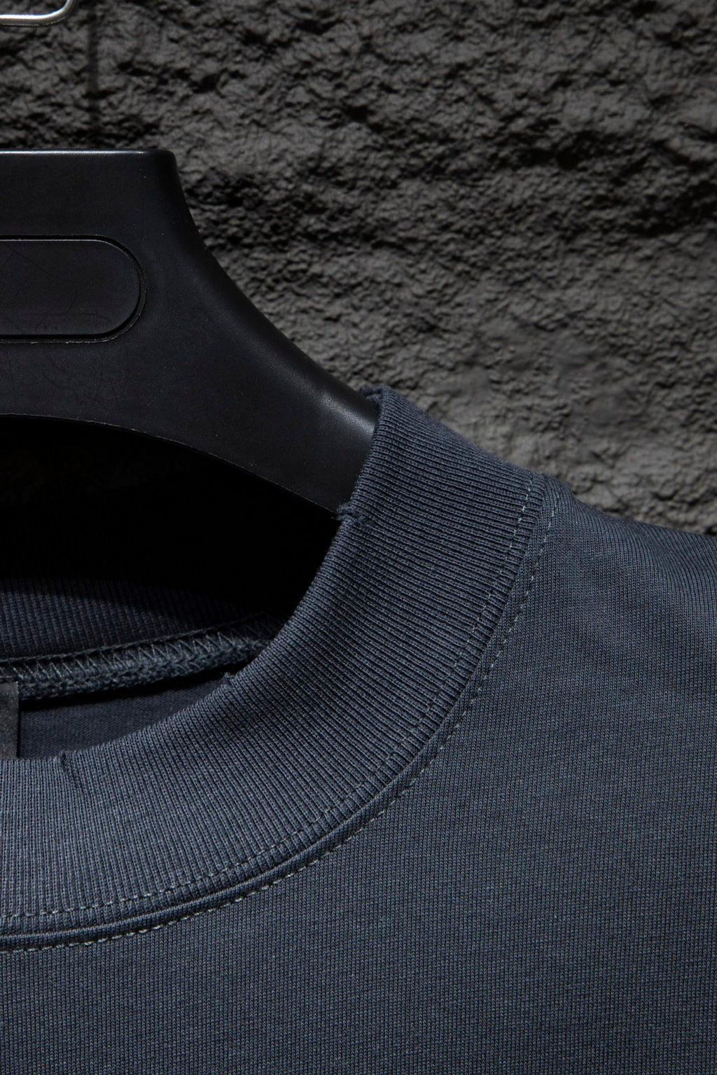 Balenciaga T-shirt shoulder and ribbed crew neck in dark navy