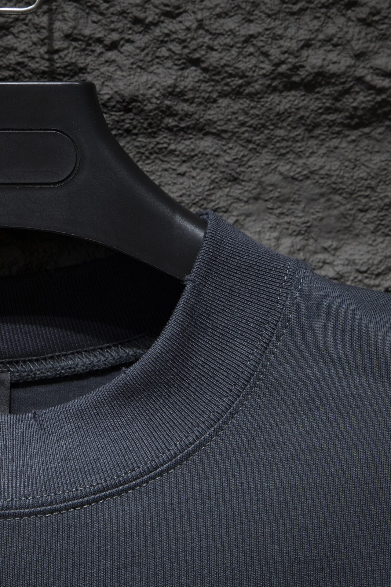 Balenciaga T-shirt shoulder and ribbed crew neck in dark navy