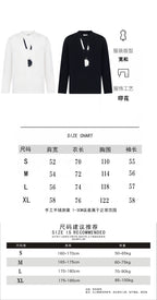 Maison Margiela long-sleeve T-shirt with size chart showing measurements