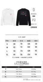 Sweatshirt size chart with height, weight, and garment measurement tables