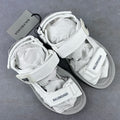 Balenciaga unisex white strap sandals with crisscross laces and logo on straps