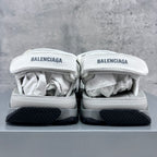 Balenciaga unisex white sandals rear view with logo strap and dark outsole edge