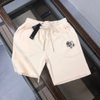 Stone Island cream shorts, elastic waist and drawstring with side logo