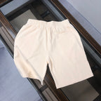 Stone Island cream shorts back view with elastic waistband