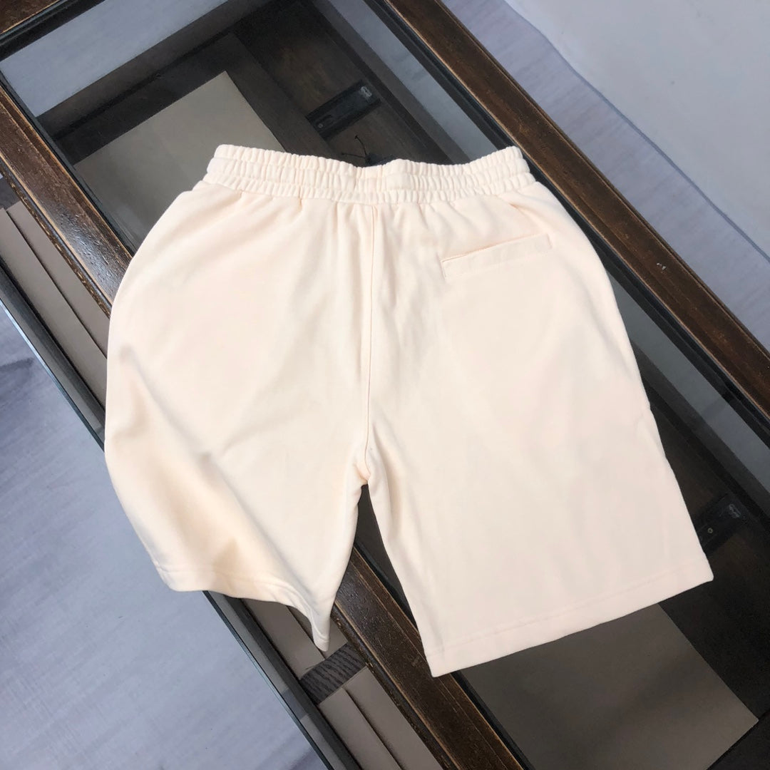 Stone Island cream shorts back view with elastic waistband