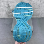 Balenciaga running shoes outsole in bright blue rubber with molded tread pattern.