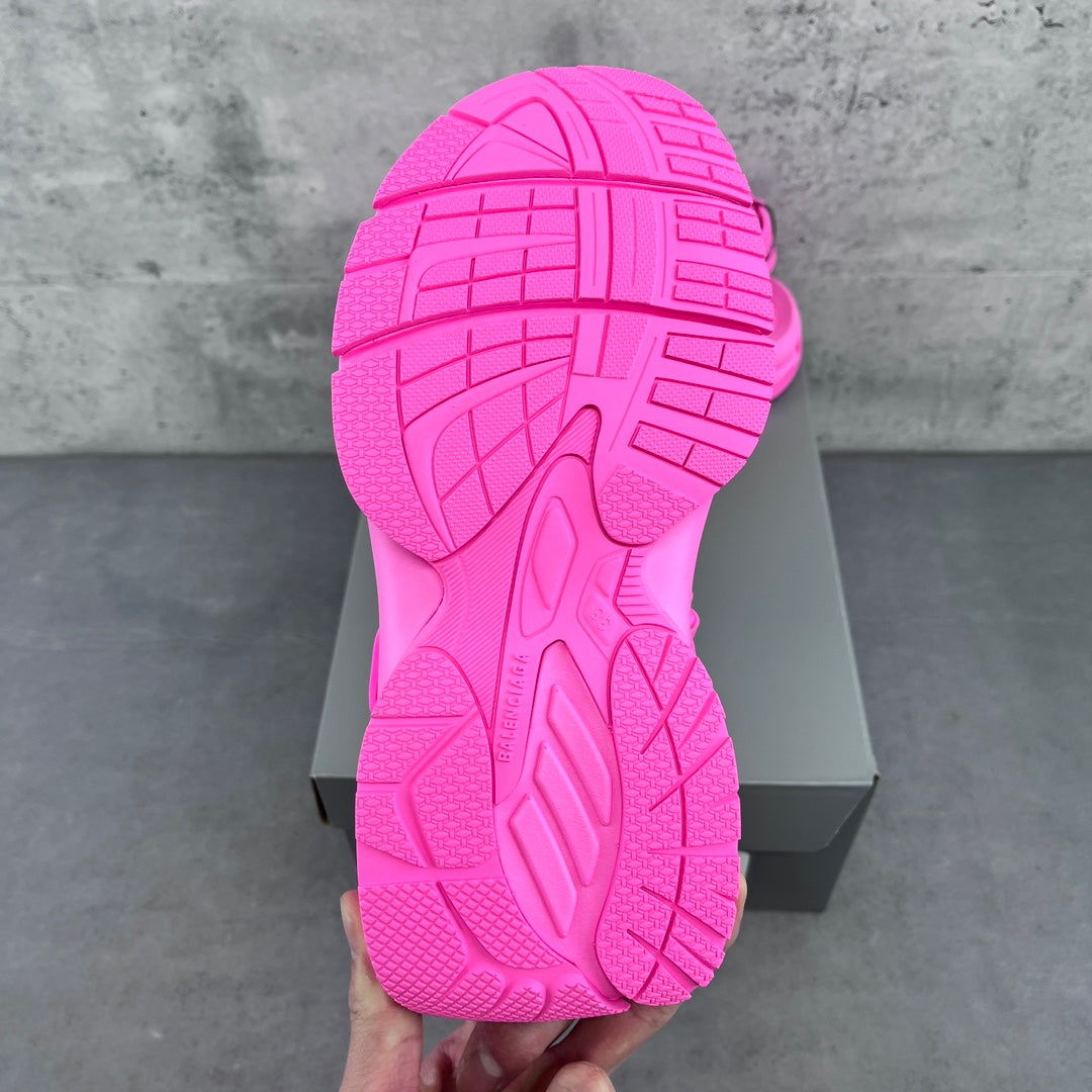 Pink Balenciaga sandal outsole with textured tread pattern and traction grooves