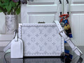 Louis Vuitton white monogram trunk bag with top handle and shoulder strap