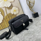 Prada black crossbody bag with detachable mini pouch and front strap