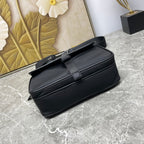 Prada black crossbody bag with front buckle strap detail