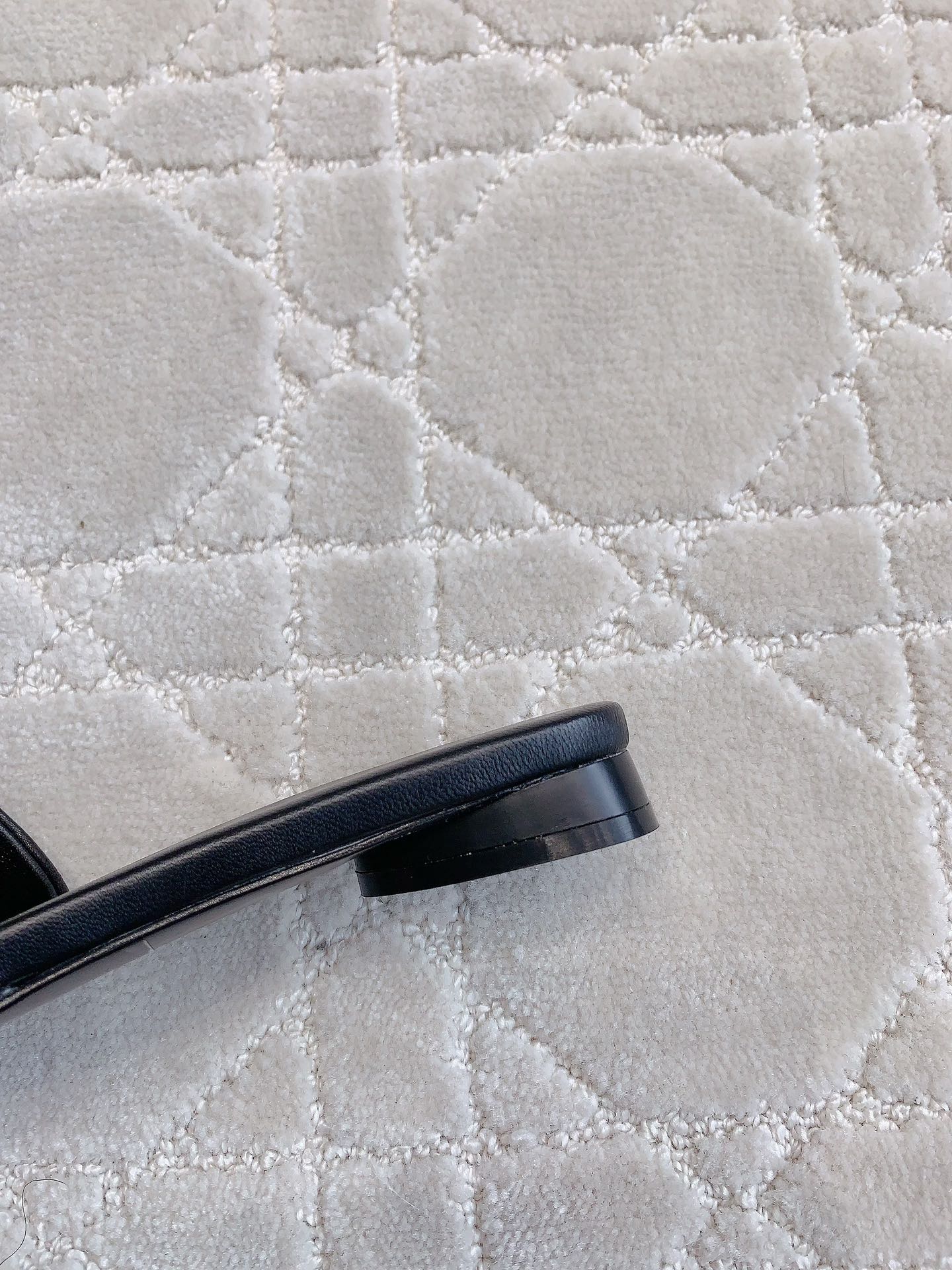 Balenciaga slide sandal heel, dark block heel with smooth leather-look finish