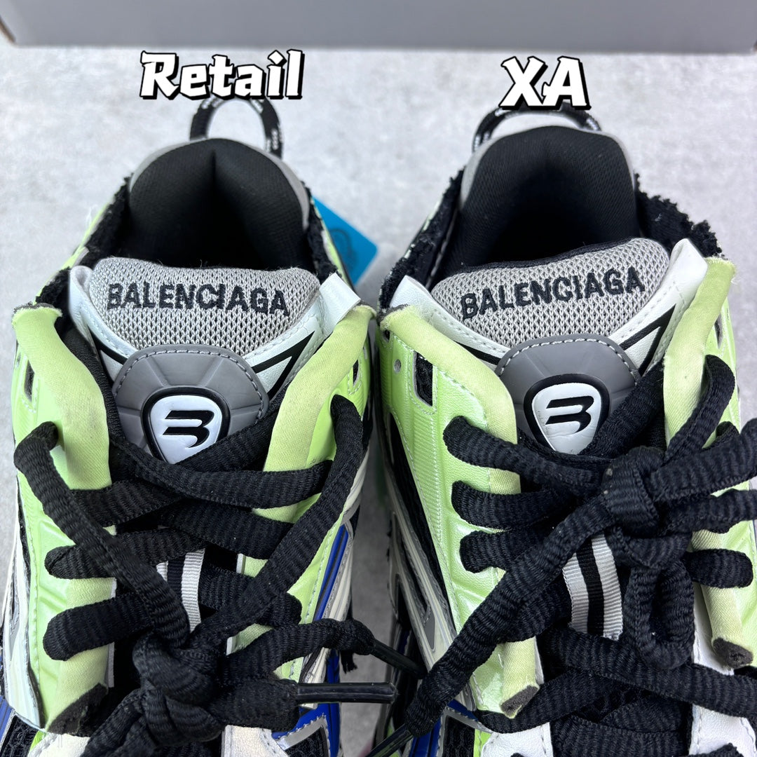 Balenciaga sneakers lime green and black mesh with cushioned collar and lace-up