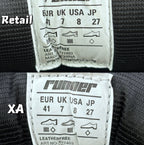 Balenciaga Puma size label: Leatherfree, EU/UK/US/JP markings on sneaker tongue