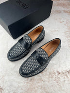 Dior unisex logo-print loafers, pair view with decorative strap across vamp