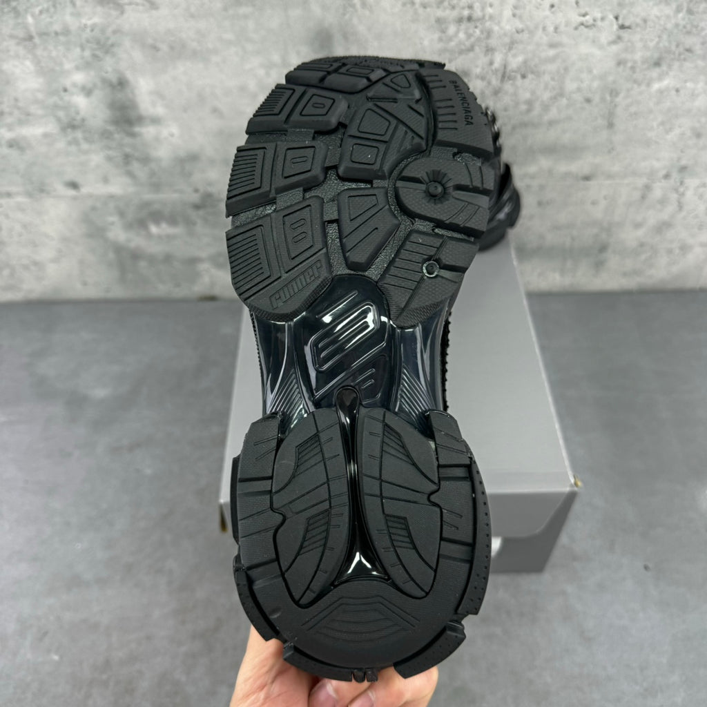 Balenciaga unisex black sneaker outsole with deep tread pattern