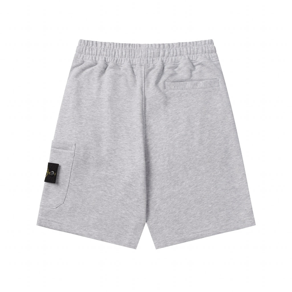 Stone Island grey shorts with elastic waistband and side pocket